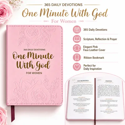 365 Daily Devotional Book for Women One Minute With God Christian Prayer Journal Inspirational Gift for Mom Wife Sister