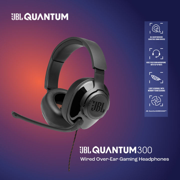 JBL Quantum 300 Wired Over-Ear Gaming Headphones with JBL