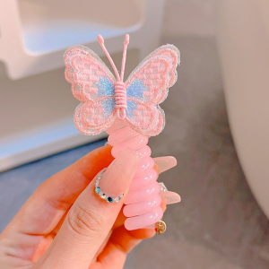 Mumystation Kids Hair Rope Phone Line Hair Ring Ponytail Hair Tie Bowknot Flowers Braided Band Hair Accessories