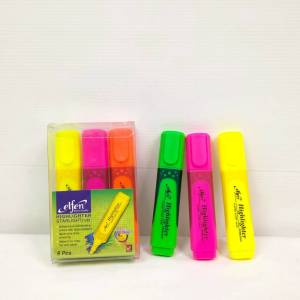 ปากกาไฮไลท์ ปากกาเน้นข้อความ แพ็ค 6 แท่ง คละสี รุ่น  Elfen Starlight ใช้ได้นาน สีเข้มชัด ปลอดภัย ไฮไลท์