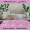 Acrylic QR Code Standee Blank, Clear / Transparent. 