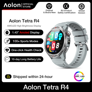 Aolon Tetra R4 Smartwatch 1.46 Amoled Always-on display Connect to Strava/Cover Lock/Compass/Bluetooth Call 350mah 466*466 Display Heart Rate Smart Watch Jam tangan pintar pria dewasa 2025