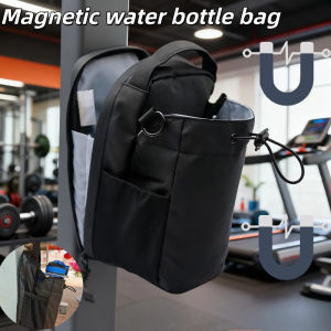 New Magnetic Water Bottle Pouch Bag Large Capacity Gym Bottle Bag for Outdoor Sports Cup Holder Bag