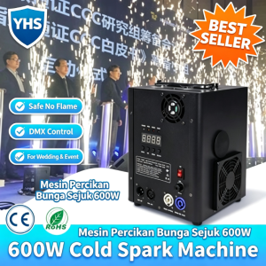 Single Head Cold Spark Machine DMX Remote Control 1-5m Alat Pentas Perkahwinan Event Ready