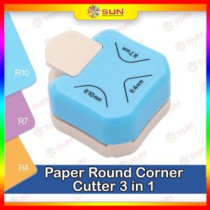 Round Corner Cutter 3 in 1 Pemotong Sudut Corner Puncher Rounder Pemotong Ujung Kertas Plastik pembolong kertas R4