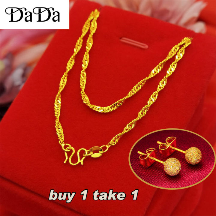 rantai leher emas 916 gold original malaysia necklace ladies water