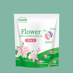 Baby Laundry Detergent Capsule 3-in-1 Concentrate Flower Scent  30pcs Laundry Beads Detergent Pods