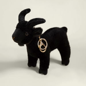 JOJO CASTLE 12cm Soft Animal Pendant Doll White Black Goat Plush Toys Cute Keychain Pendant Bags Decor Car Interior