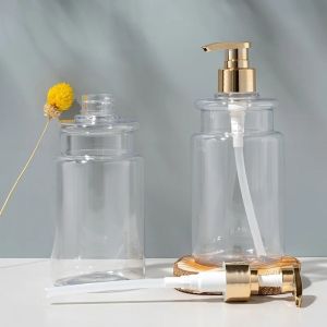10pcs 500ml Empty Clear/ FrostedBottle Lotion Bottle Body Wash /Shampoo Bottle With Pump Container For Toiletries