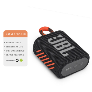 J_BL GO3 Portable Speaker Bluetooth Bass Waterproof Wireless Speaker Microphone with 5 Hour Battery Life Speaker Mini for IOS/Android/PC