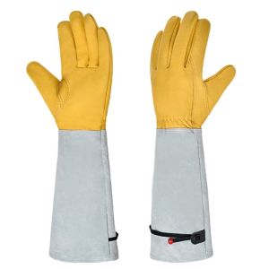 WARM HOUSEWORK ข้อมือปรับได้ ถุงมือทำสวนกันหนาม ระบายอากาศได้ แขนยาว ถุงมือตัดแต่งกุหลาบ ถุงมือทำสวน ป้องกันการลื่น ถุงมือทำงาน งานสวน