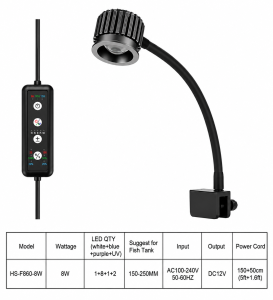 SG READY STOCK l  Fish Tank LED Seawater Lamp Specially for Corals Aluminum Alloy Aquarium Lighting with UV Intelligent