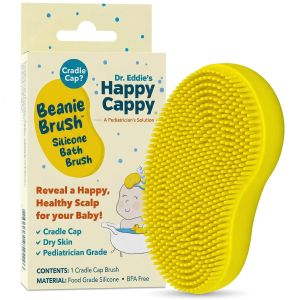 Bàn chải Happy Cappy Beanie – Dụng cụ chải da đầu cho trẻ sơ sinh giúp chăm sóc da khô. Dụng cụ chà nhẹ nhàng da đầu cho bé khi tắm giúp loại bỏ gàu và vảy da làm từ silicone an toàn cho thực phẩm không chứa BPA.