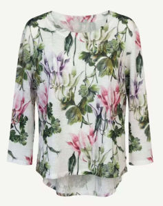 COD Alisa.Sonya Womens Elegant Printed Blouse Exquisite Floral & Artistic Watercolor Textures Soft Flowy Silhouette Loose Fit Timeless Design