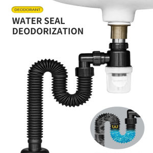 Deodorant Sewer Drain Pipe Expandable Flexible Bathroom Sink Drain Pipe Bathroom Kitchen Accessories Plumbing Drain Sewer Pipe For Wash Basin Sink