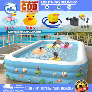 kolam renang dewasa super jumbo Kolam Renang Keluarga Tiup Besar Family Inflatable Swimming Pool Luar Ruangan Mainan Anak Kolam Renang Karet Anak Baby