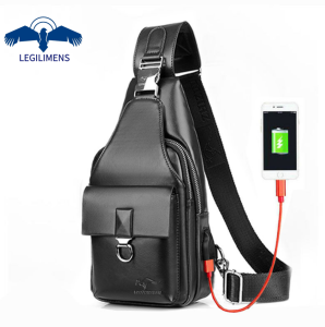 LEGILIMENS Mens Chest Bag Fashion Casual Leather Bag Shoulder Bag Messenger Bag Crossbody Bag Backpack Waist Bag