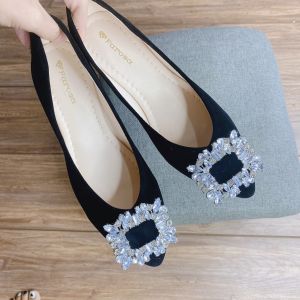 Giày hài bệt búp bê mũi nhọn nữ hoa mặt đá FAROSA - B6 giày búp bê chất da nhung cực xinh