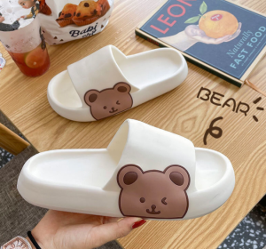 JY. Womens Slippers Chic-Chic Bear Sandals 4CM Thick-Soled Comfort Casual Slides #Sm598