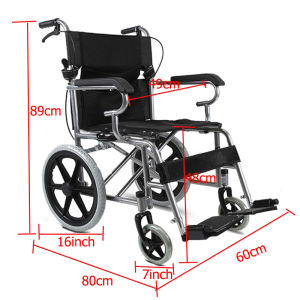 sharke Adult Folding Wheelchair Standard Portable Heavy-duty Hand Push Wheelchair 11kg Lightweight Wheelchair Aluminum Alloy Steel Structure Safe Load-bearing 150KG Universal Solid Front Wheel with Parking Brake