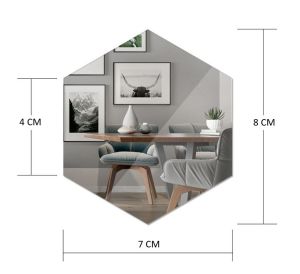 Harga Grosir - (1 PC) Cermin Hexagonal Dekorasi Dinding / Kaca Segi Enam Hexagon Dekorasi Dinding