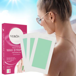VERÔNNI Ready-to-Use Wax Strips Kit 20 Sheets - Gentle Formula for Sensitive Skin Removes Short Hair from The Root 28 Days of Smoothness