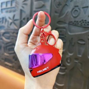 GUQIANFANG86 Realistic Motorcycle Helmet Keychain Cool Lightweight Helmet Bag Charm Unique Versatile Mini Helmet Pendant Key/Backpack Decor