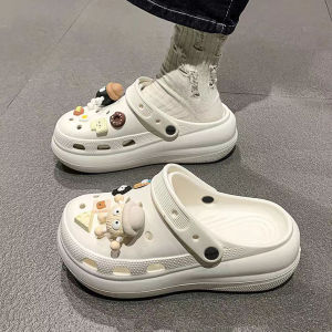 [Free Shipping] Cross Clogs Puffy Style Thick-Soled Clogs For Women Outdoor Wear EVA Odor-Resistant WomenS Height-Increasing Shoes