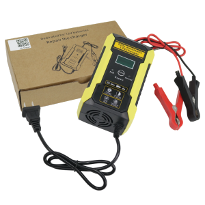 12V&24V Car & Motorcycle Battery Charger C011 Fully Intelligent Universal Repairable Pulse Repair Lead-acid 110V-220V Compatible