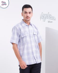 Kemeja Casual Pria Dewasa Lengan Pendek Kemeja Kasual Kotak kotak Cowok Laki laki Remaja Tanggung Famset ori Manasikana bisa bayar ditempat