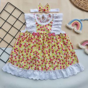 Dress Bayi Perempuan 0-12 Bulan Setelan Baju Bayi Setelan Bando Lucu