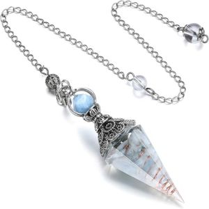 XYAX dây chuyền Yoga Con lắc đá tự nhiên Dowsing Nón lục giác Con lắc phép thuật phù thủy Đồ trang trí nhà cửa Tâm linh Con lắc pha lê Phụ nữ