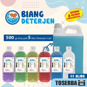 Biang Sabun Deterjen Wangi / Bibit Deterjen Pakaian Aroma Parfum Body & Bath Kemasan 500Gram Bisa Jadi 5Liter