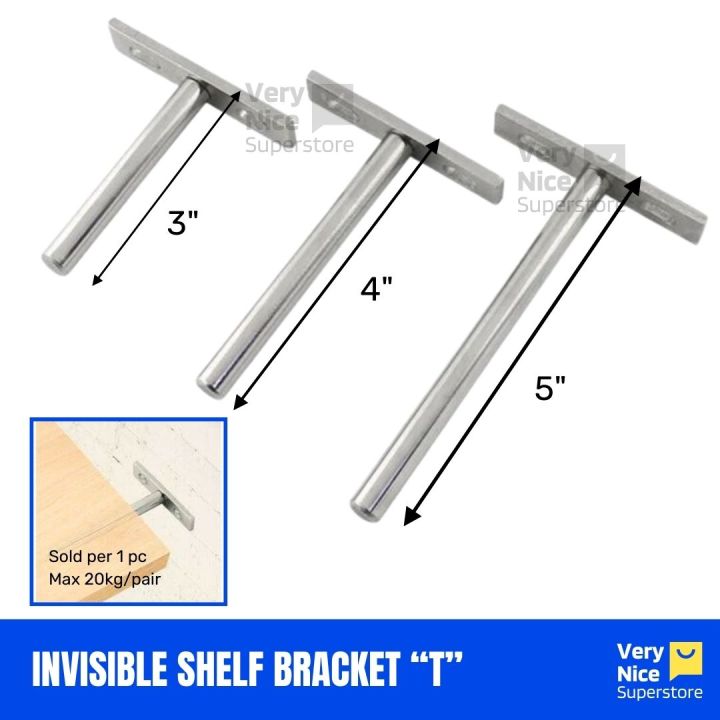 1PC Invisible Floating Shelf Bracket 3/4/5 inch Tshaped Lazada PH