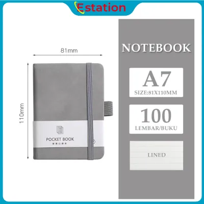 Estation - Notebook A5/A6/A7 Pocket Buku Diary Kecil Pertemuan Scrapbook Mini 100 Lembar