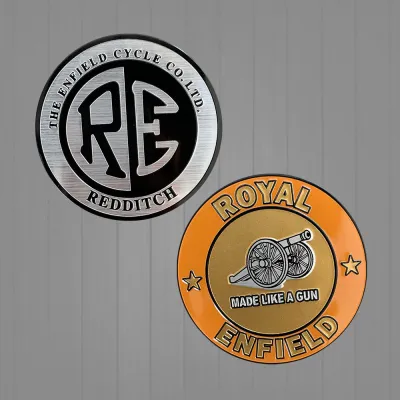 Royal Enfield Retro ชุดตกแต่งรถจักรยานยนต์ PVC สติกเกอร์ไวนิล 3D อลูมิเนียมป้ายสัญลักษณ์ Fit Fairing การใช้ถัง Mod อุปกรณ์เสริม