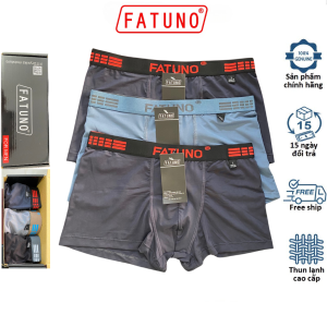 Hộp 3 quần lót nam sịp đùi boxer thun lạnh FATUNO cạp to co giãn thoáng khí mặc cực thoải mái