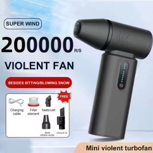 CINDYKHBKJ 200000RPM Mini Turbo Jet Fan High Speed Brushless Motor Violent Turbo Blower Portable 6 Speeds Adjustable Electric Air Duster Home