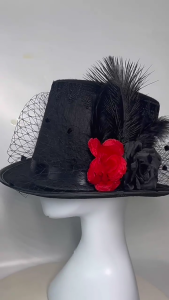 Bữa tiệc Halloween hat đối với phụ nữ cosplay meshed hoa mũ cao thời trang masquerades đạo cụ trang phục hat lễ hội đạo cụ hat