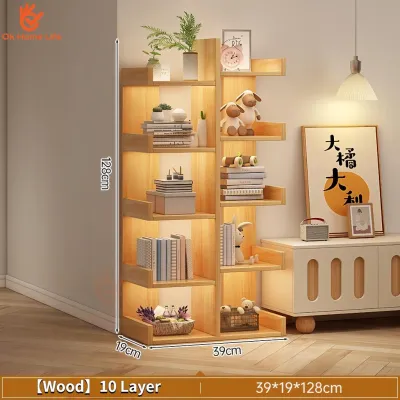SG Stock Simple bookshelf Floor-to-ceiling storage shelf Wall storage shelf Office display rack Narrow cabinets for deskside storage
