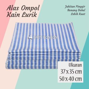 BABY BONBON Alas Ompol Bayi Lurik BIRU 50x40cm 37x35cm Halus Popok Newborn