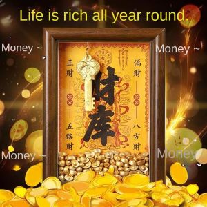 Caiku Photo Frame Wealth Attraction Decoration Living Room Office Workstation Accumulate Wealth Lucky Ornament Gift
