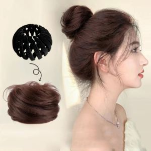 kuibiw ดังโงะเกล้าผม ที่ครอบผม มวย เครื่องทำซาลาเปา วิกผมสังเคราะห์ตรง รูปรังนก Scrunchie วิกผม updo อุปกรณ์เสริมผม การต่อผม ที่หนีบผมหางม้า สำหรับผู้หญิง