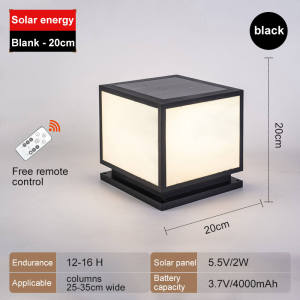 【Garansi 10 tahun】 Lampu Taman Tenaga Surya Lampu taman Lampu tenaga matahari Outdoor Lampu pos baterai surya Remote sensor Tahan air IP67