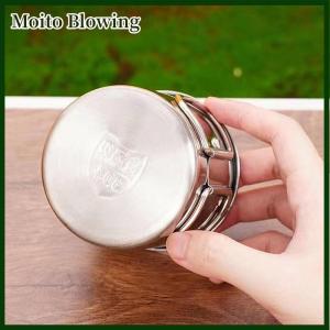 Moito 1Pc Stainless Steel Folding Handle Cup Portable Carabiner Cup Outdoor Camping Cups for Home Outdoor Camping Accessories