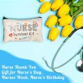 20 Pieces Nurse Cosmetic Bag Nurse Survival Kit Makeup Bags Canvas Multi Purpose Zipper Pouch Nurse Practitioner Gifts for Women Nurses School Nurse Practi. 