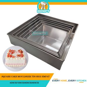 Square Cake Pan/ Aluminium Cake Tin Square | 6"7"8"9"(Aluminium)/Deep Cake tin /Baking Tray/ Acuan Kek Segi Empat /Acuan kek alum / Kek Tin