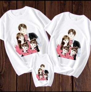 Áo mẹ bé trai áo mẹ và bé gái- đồ đôi- áo gia đình 3 người chất cotton mịn mát