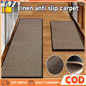 kitchen Floor Mat Non-Slip Linen Carpet Kitchen Oil-proof floor mat non-slip rubberized mat