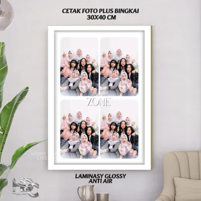 cetak foto bingkai susun 3 laminasy glossy 20R